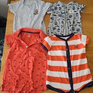 Set of four one piece shortalls